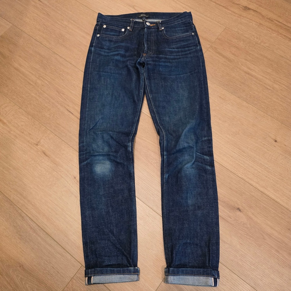 APC Petit New Standard Indigo Raw Selvedge Denim Slim Tapered Jeans Size 27 Men